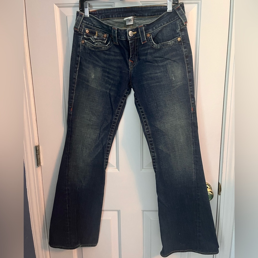 True Religion Distressed Flare Jeans